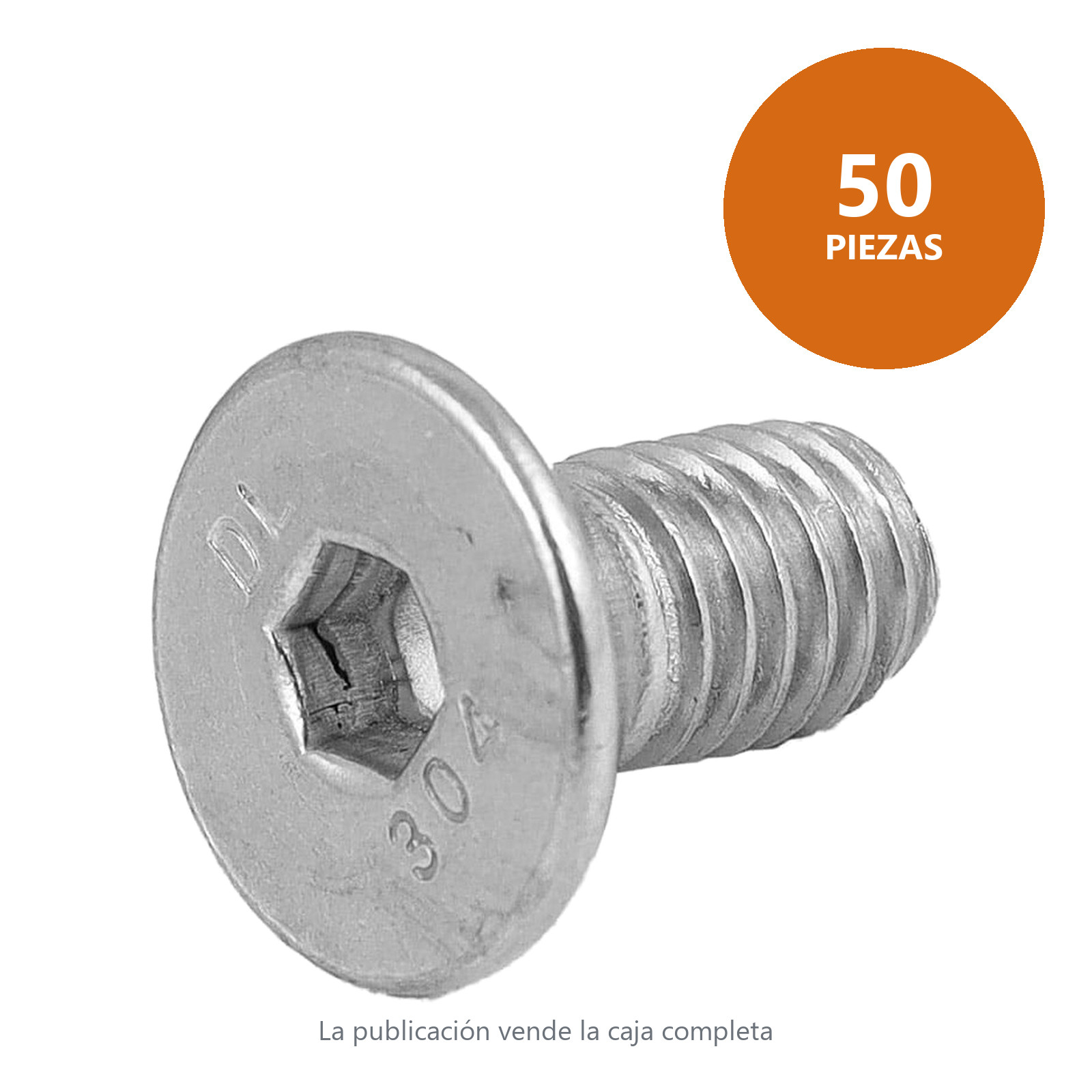 TORNILLO ALLEN CAB PLA INOX 304 3/8x3 (Precio x Pza - Caja c/50 pzas) - Imagen 2