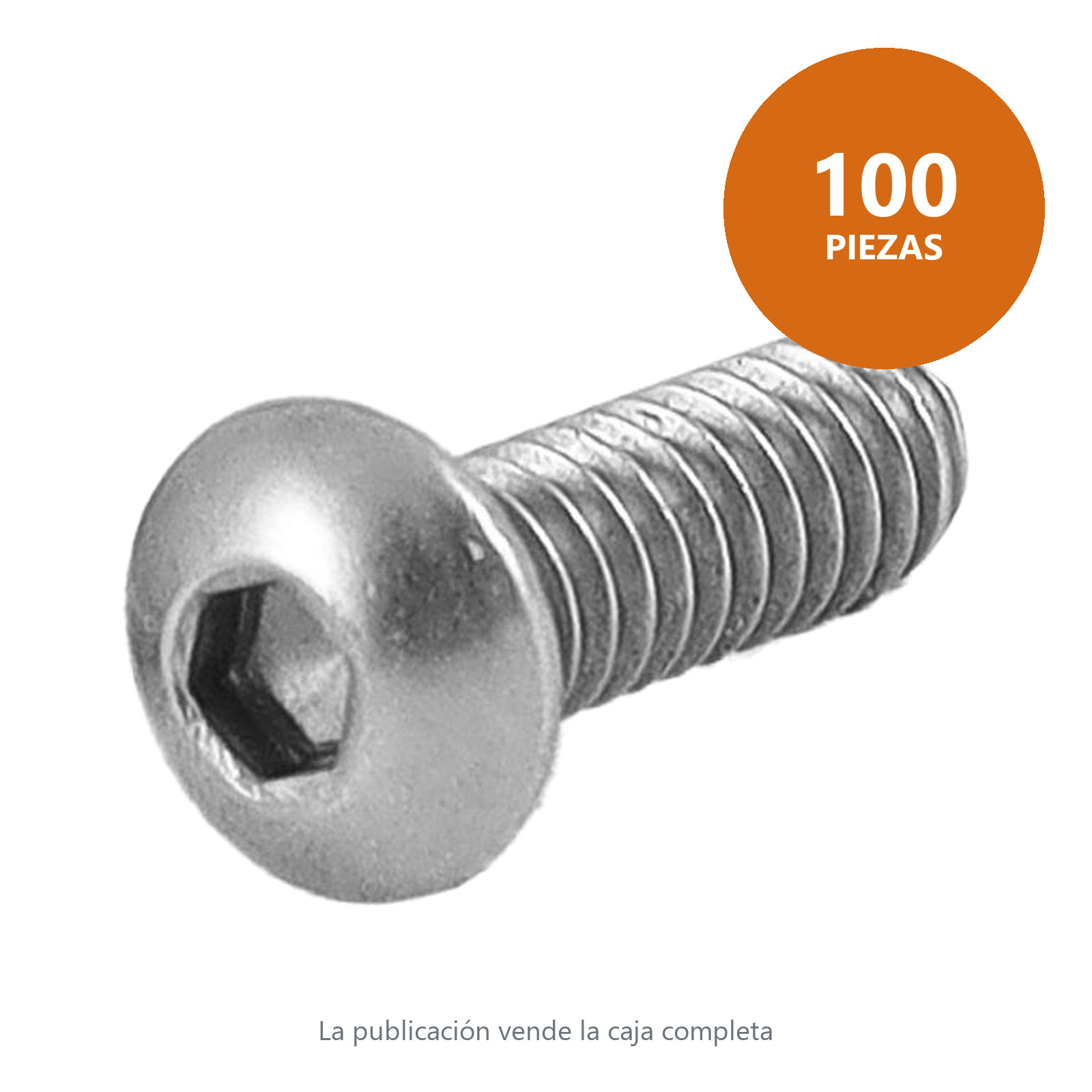 TORNILLO ALLEN CAB BTN INOX 304 #5x3/4 (Precio x Pza - Caja c/100 pzas) - Imagen 2