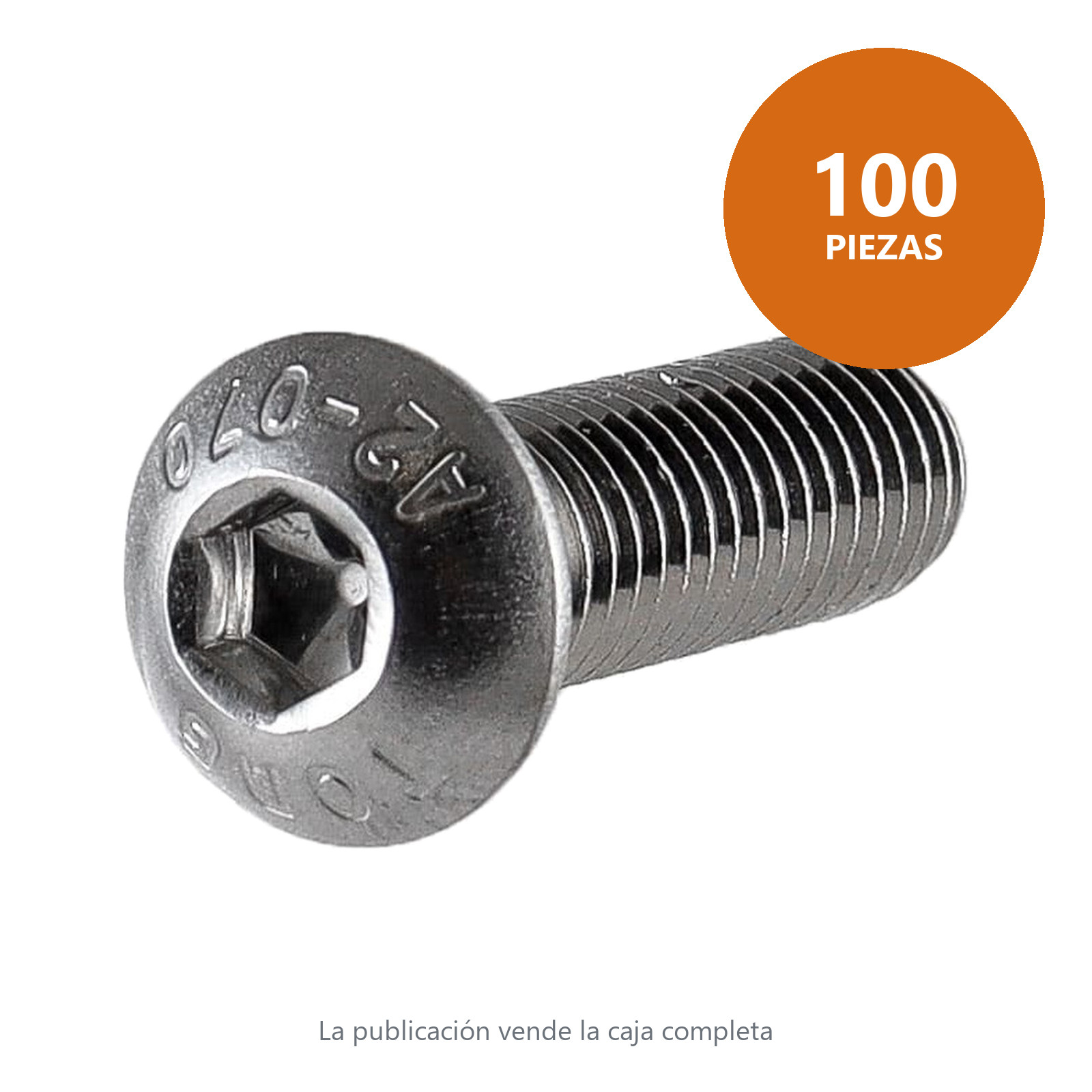 TORN. ALLEN CABEZA BOTON INOX304 M8-1.25 x 20MM (Precio x Pza - Caja c/100 pzas) - Imagen 3